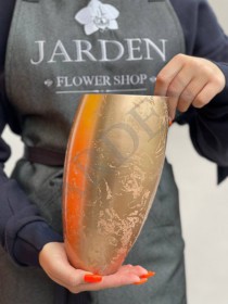 2712572952 ЗОЛОТО-1 МАЛАГА ваза малая декоративная со скошенным краем - Жарден. Оптово-розничные продажи цветов и растений в Уральском регионе.